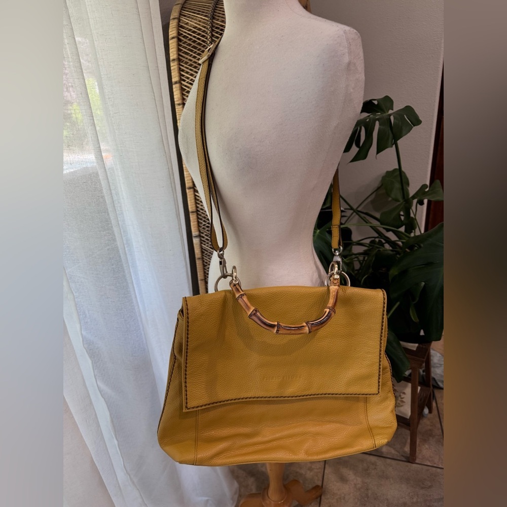 PLINIO VISONA Yellow ITALIAN LEATHER Bag travel